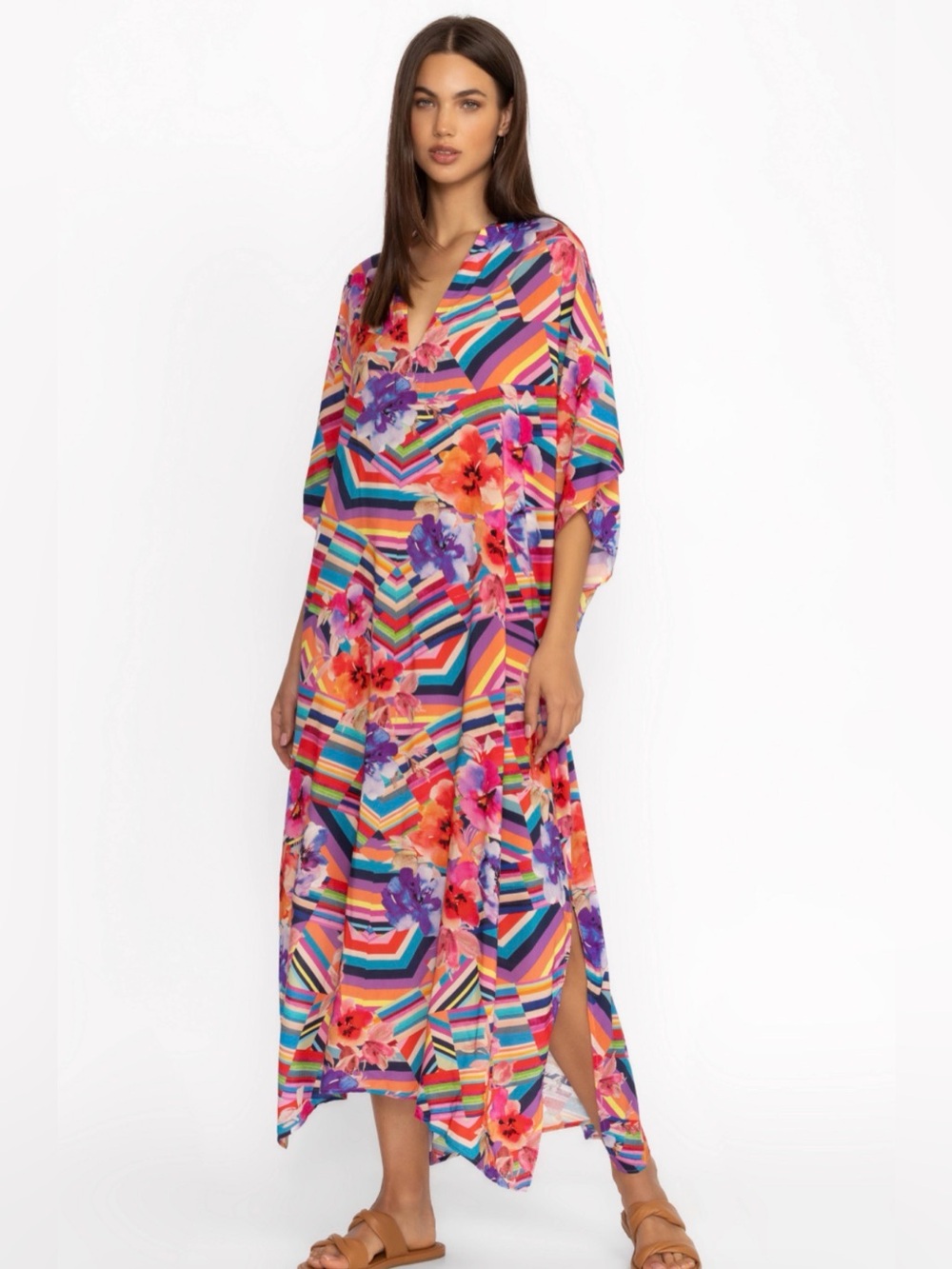 Johnny Was Size XS/S • Maxi Kaftan Colorful Resort Artsy Vacation Dress.